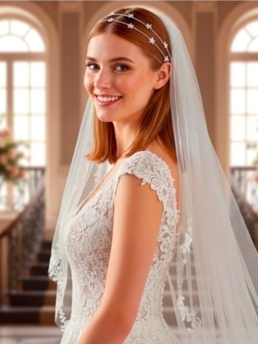 Star Double Row Headband Hairpiece in Silver BNIB
